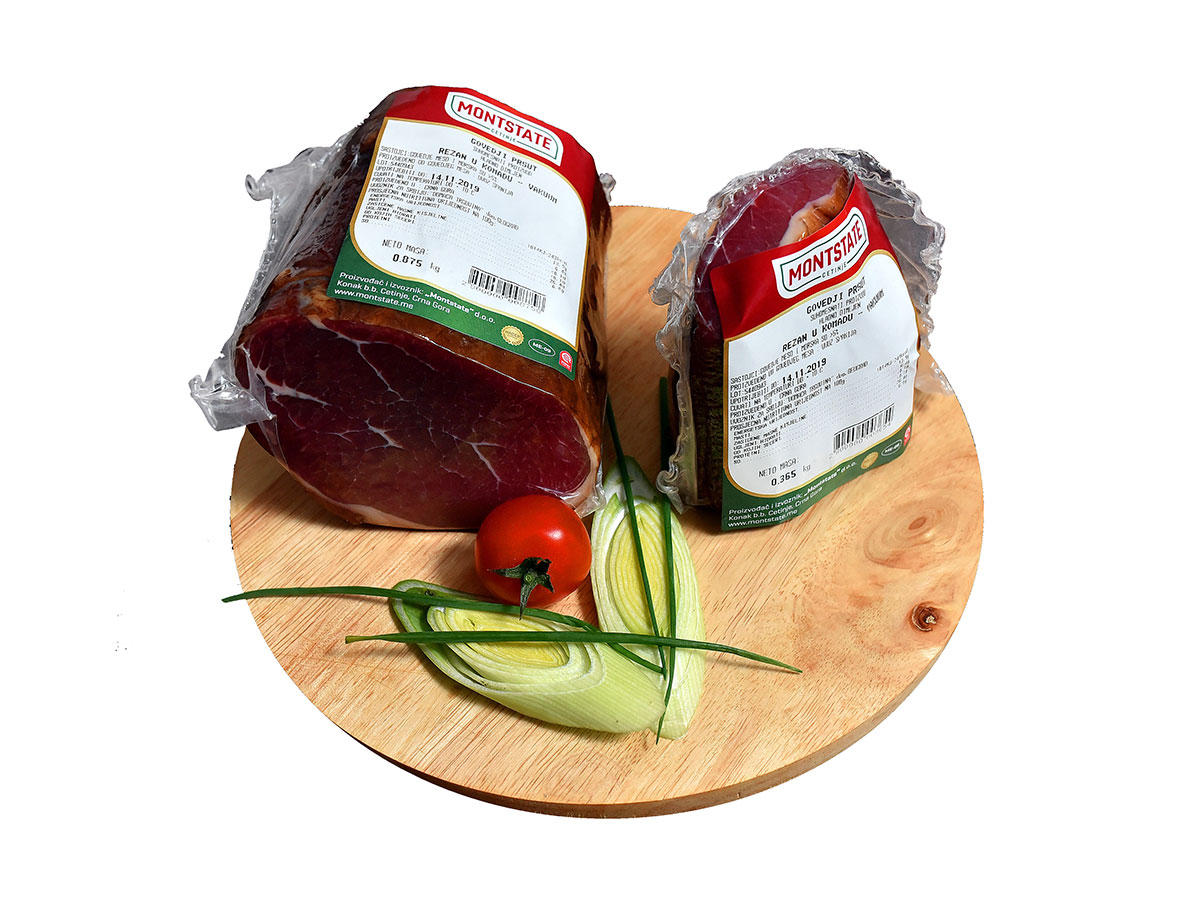 Whole dry-cured beef vacuum-packed